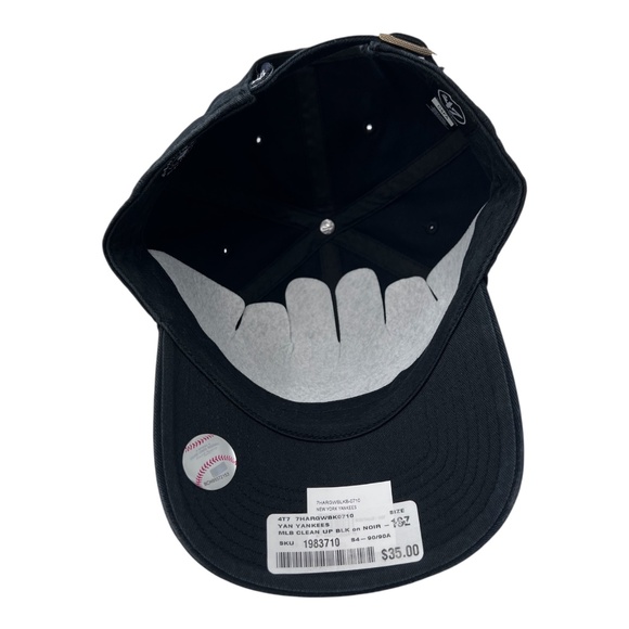 New York Yankees MLB  '47 Brand Clean up Adjustable Strap Hat/Cap Black on Black - Picture 6 of 9